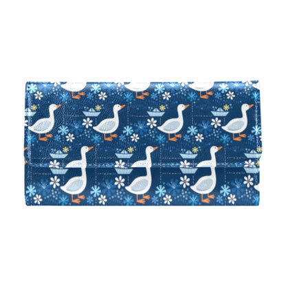 Goose Print Design LKS405 Women's Trifold Wallet