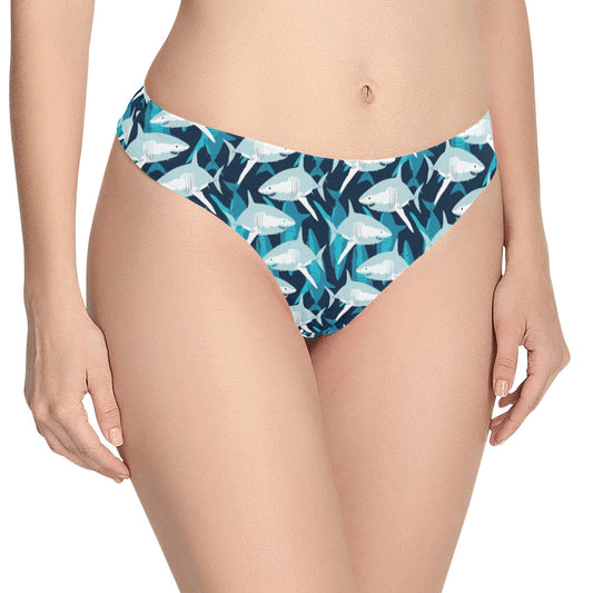 Shark Design Print Women's Thongs
