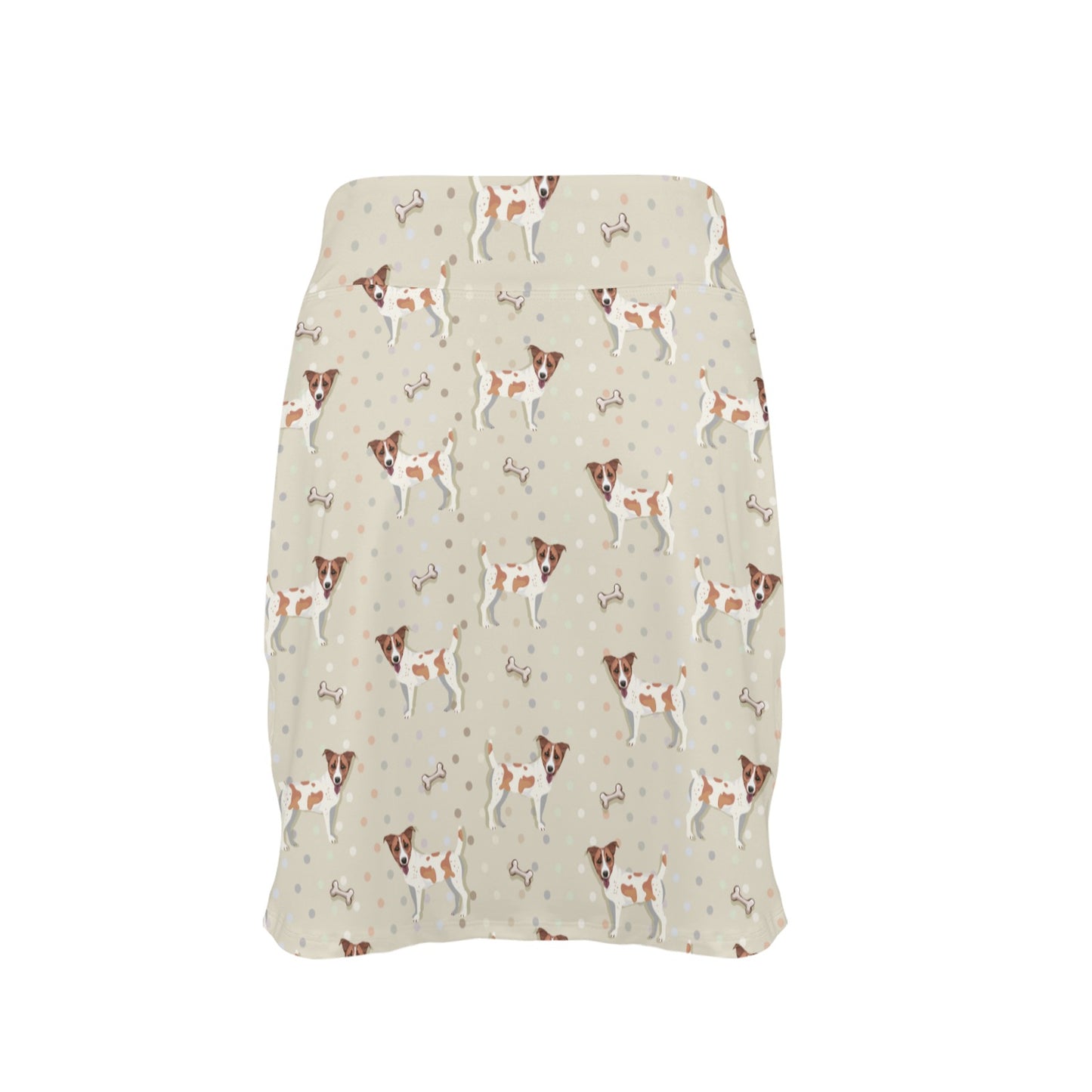 Russell Terriers With Bone Print Design LKS302 Women's Golf Skirt with Pocket
