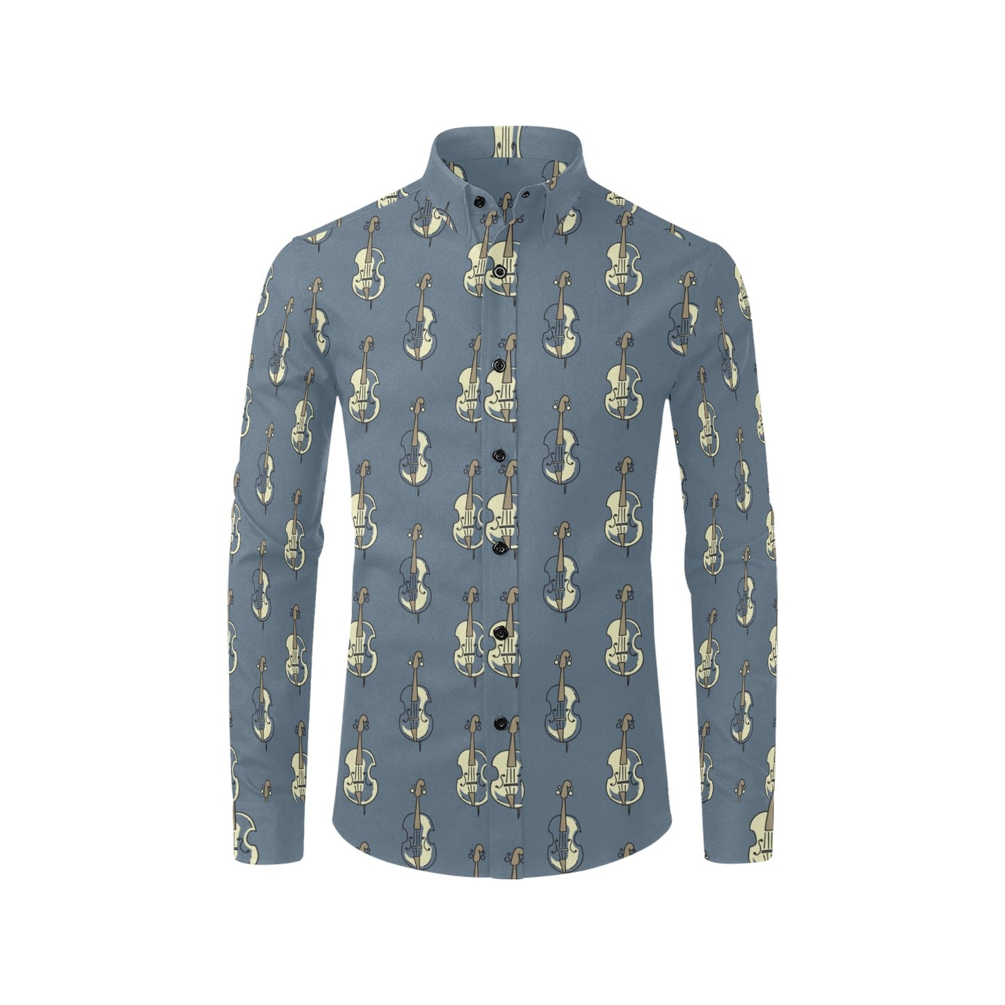 Violin Print Design LKS403 Men's Long Sleeve Dress Shirt
