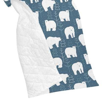 Polar Bear Pattern Print Design A01 Premium Quilt