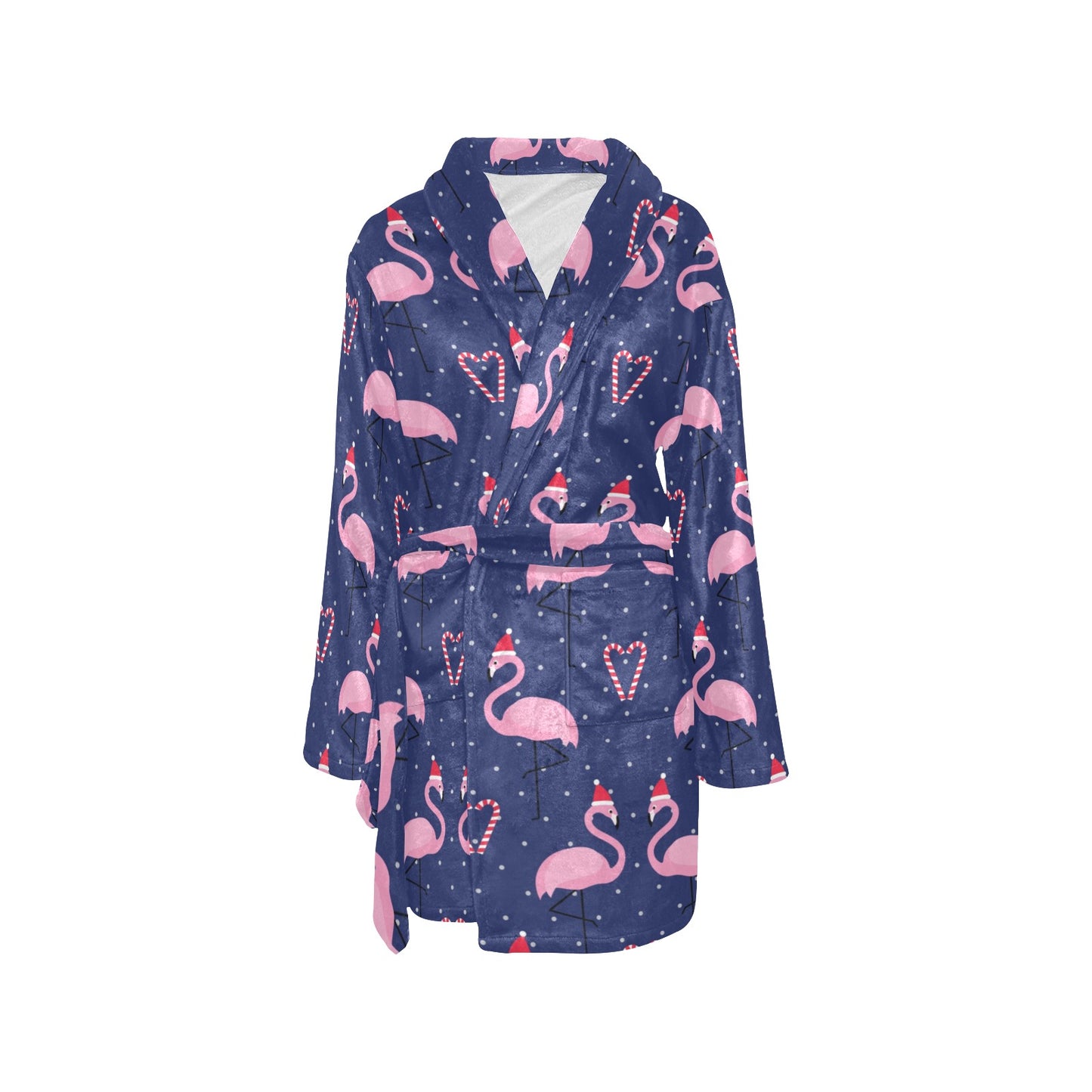 Flamingo Christmas Women's Fleece Robe