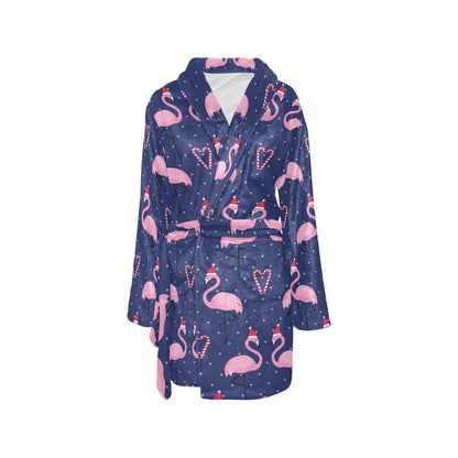 Flamingo Christmas Women's Fleece Robe