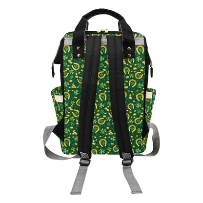Shamrock Horse Shoes Saint Patrick's Day Print Design LKS307 Diaper Bag Backpack
