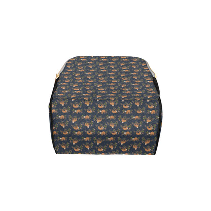 Sloth flower Design Themed Print Diaper Bag Backpack
