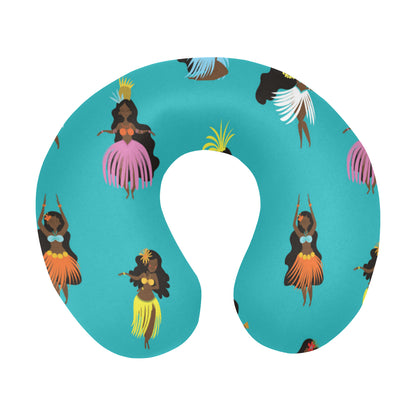 Hula Dancers Pattern Print Design 04 U-Shaped Travel Neck Pillow