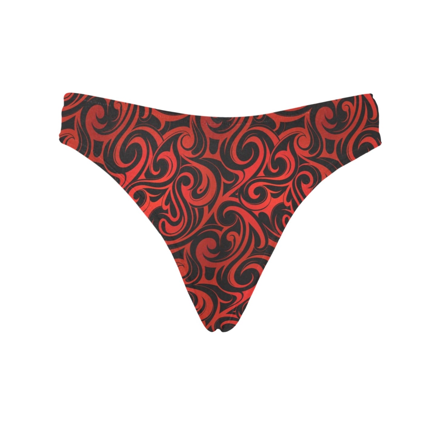 Maori Red Black Themed Design Women's Thongs