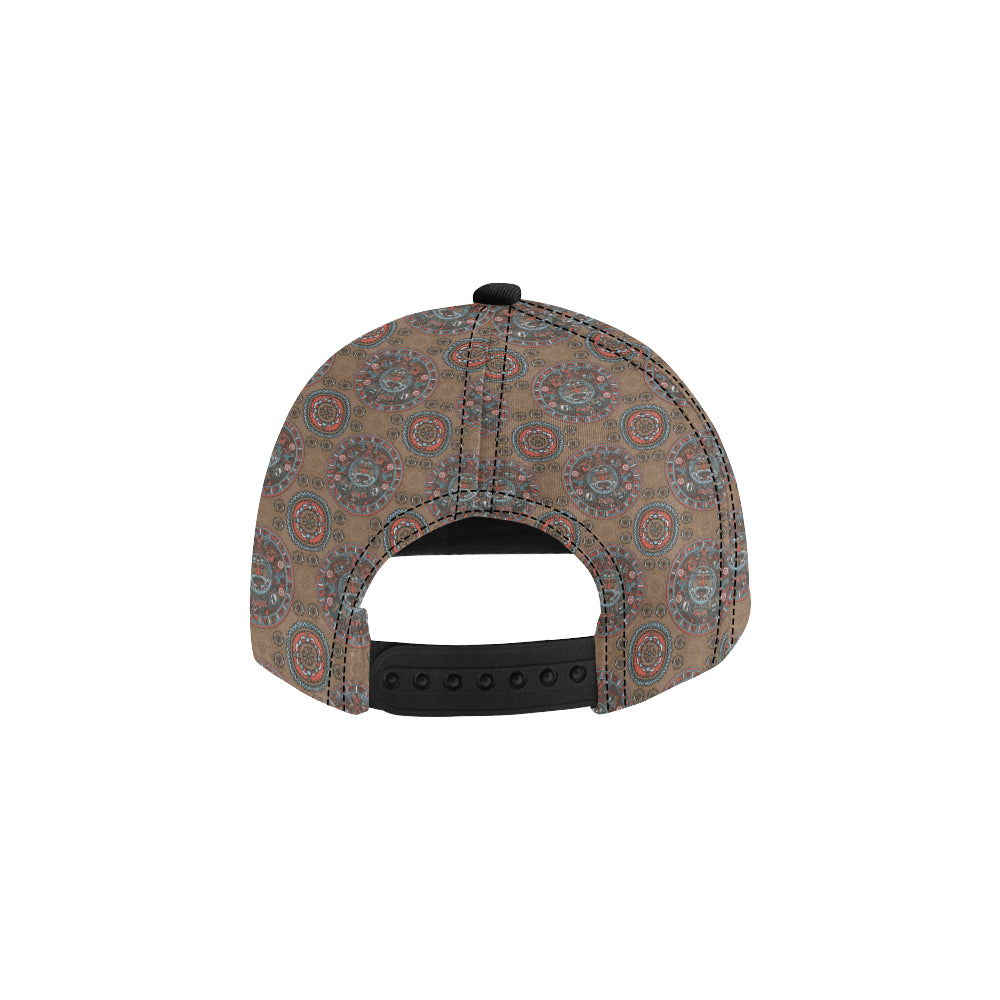 Calendar Aztec Design Print Pattern Snapback Cap