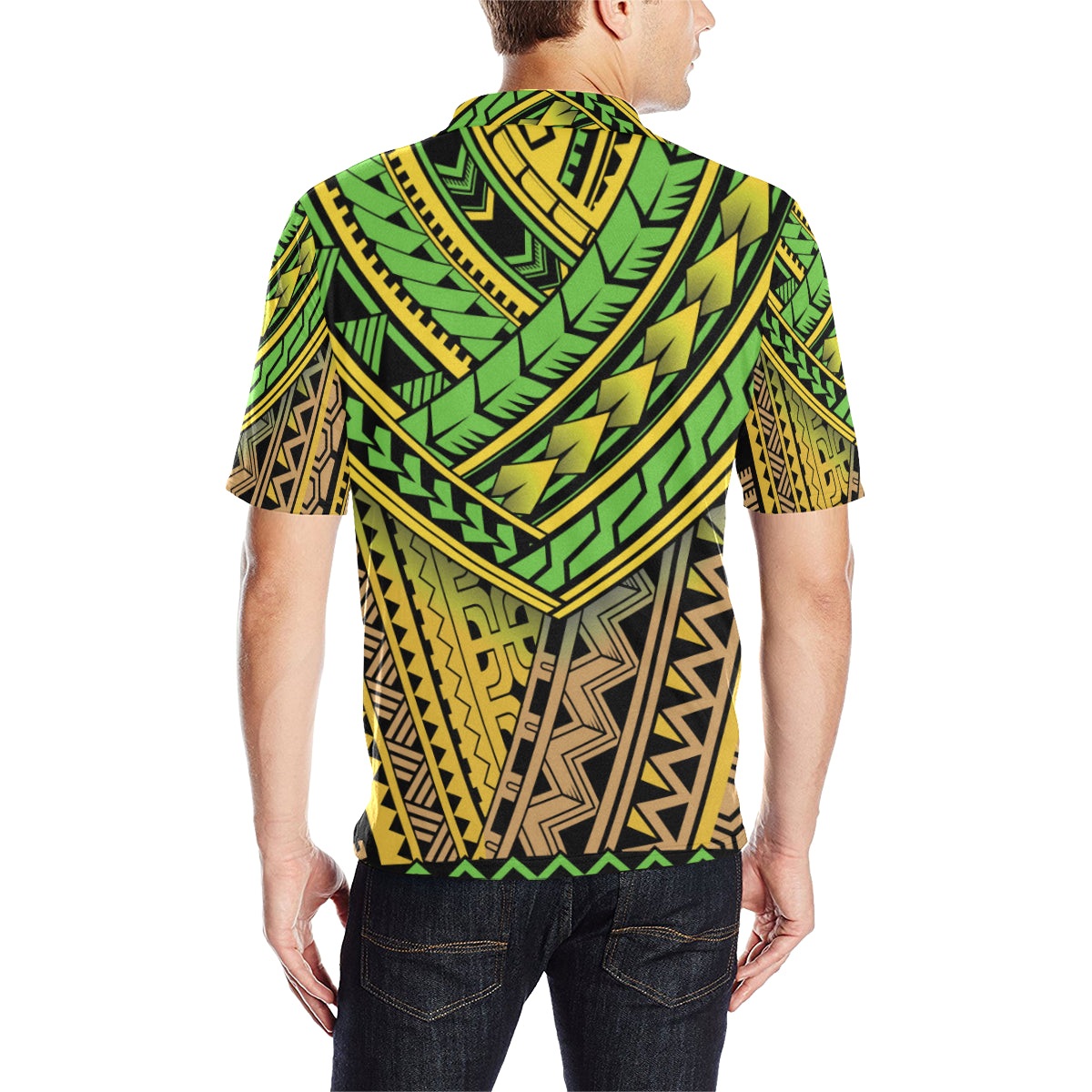 Polynesian Tribal Color Men Polo Shirt