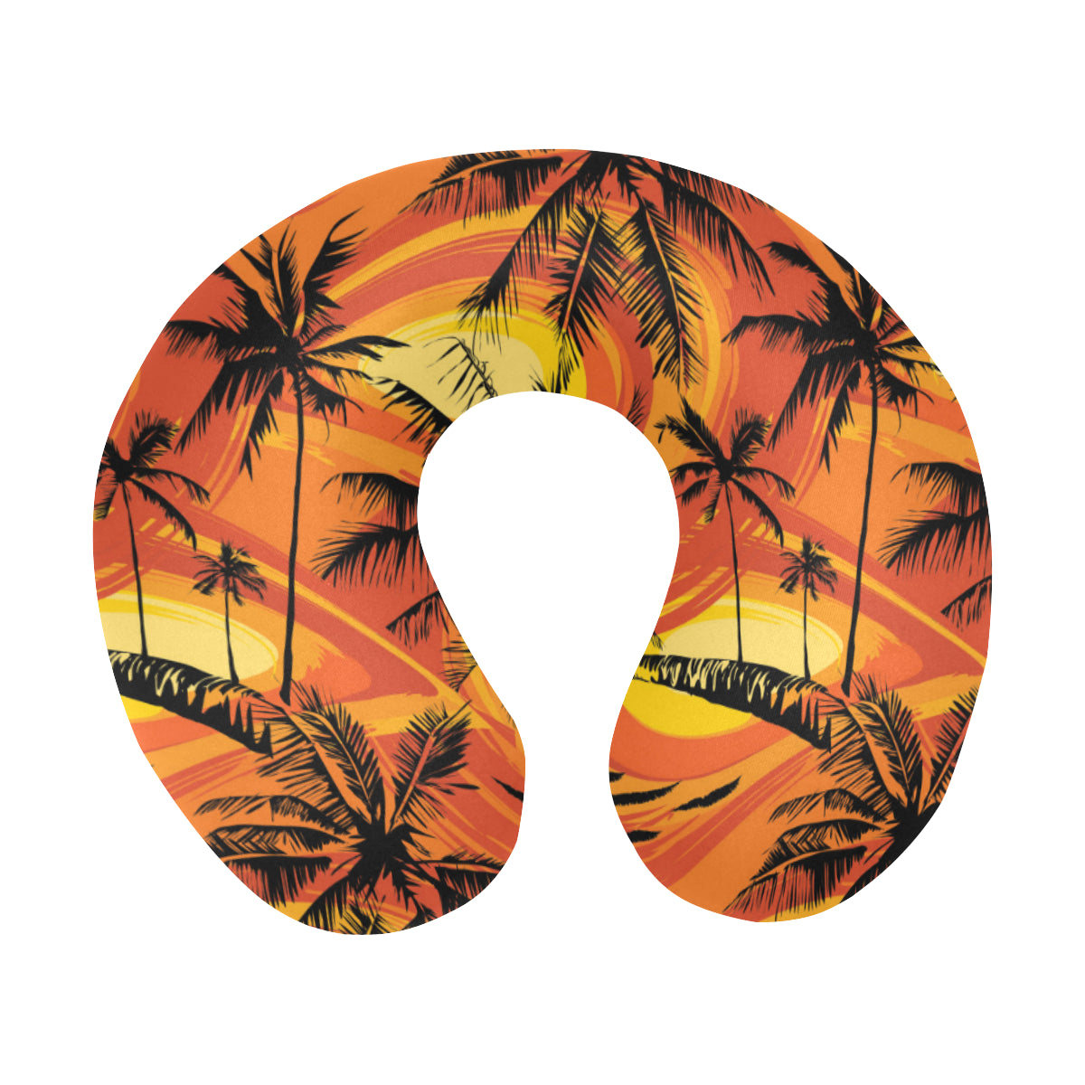 Palm Tree Pattern Print Design A02 U-Shaped Travel Neck Pillow