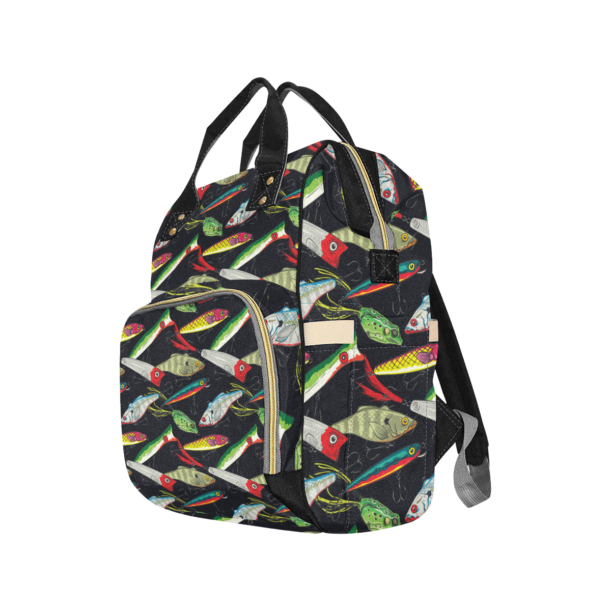 Fishing Bait Print Diaper Bag Backpack