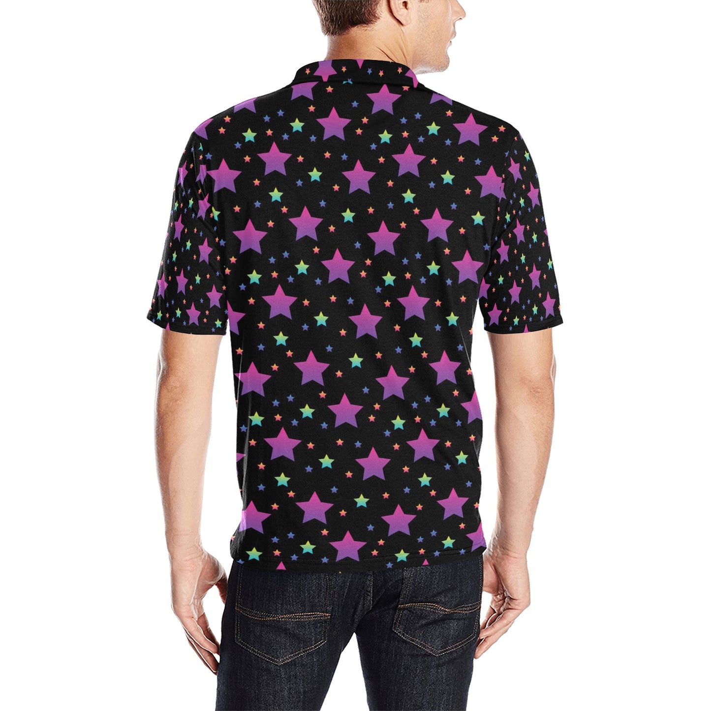 Star Print Design LKS305 Men Polo Shirt