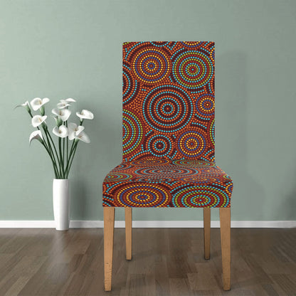 Aboriginal Print Design LKS403 Dining Chair Slipcover