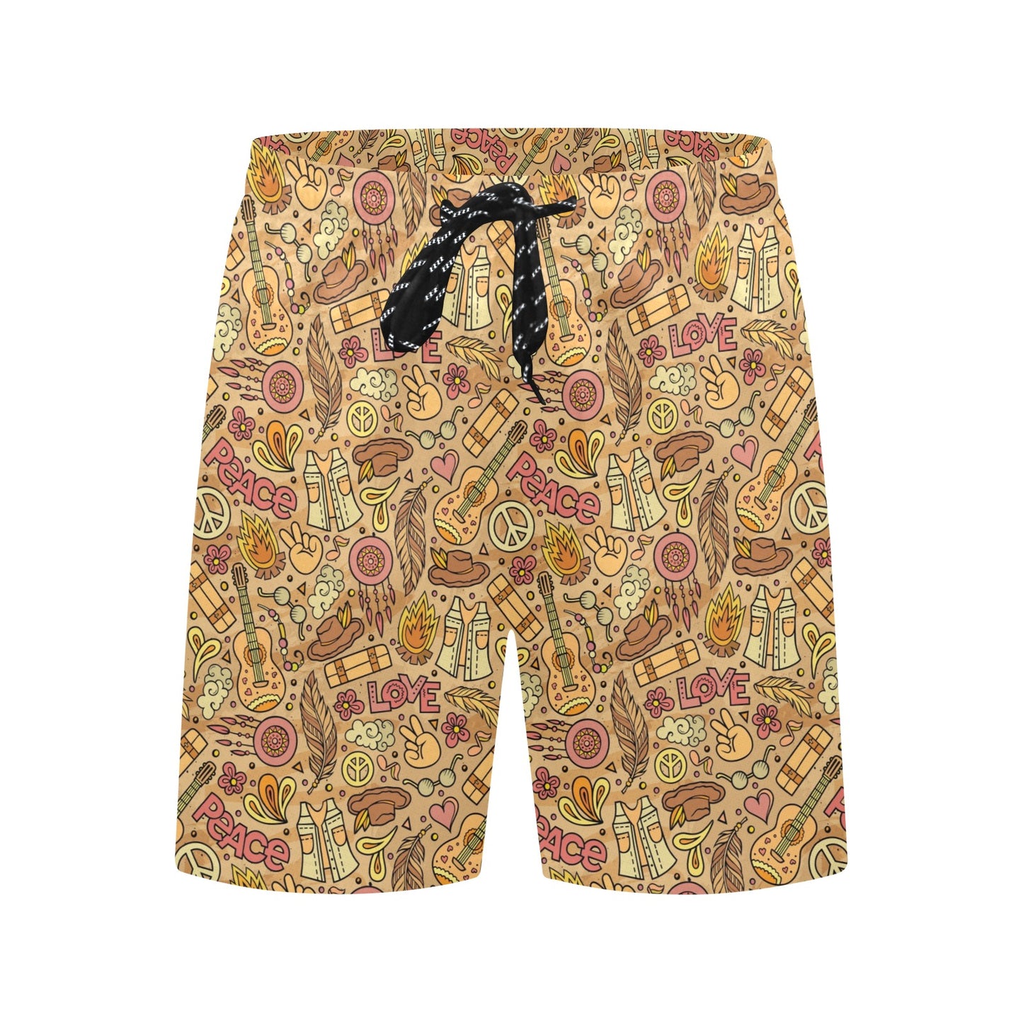Hippie Print Design LKS305 Men's Swim Trunks Beach Shorts