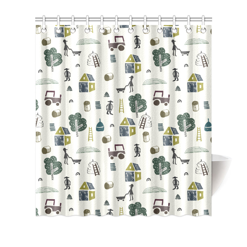Agricultural Farm Print Design 01 Shower Curtain