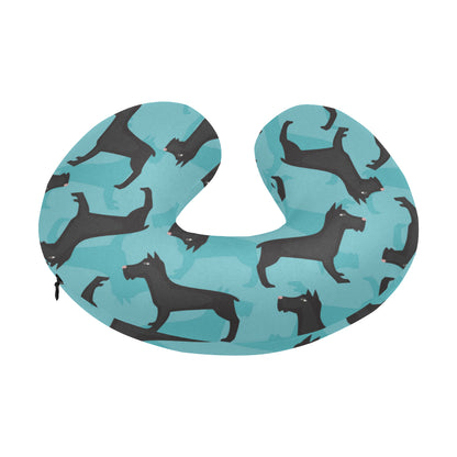 Schnauzers Pattern Print Design A01 U-Shaped Travel Neck Pillow