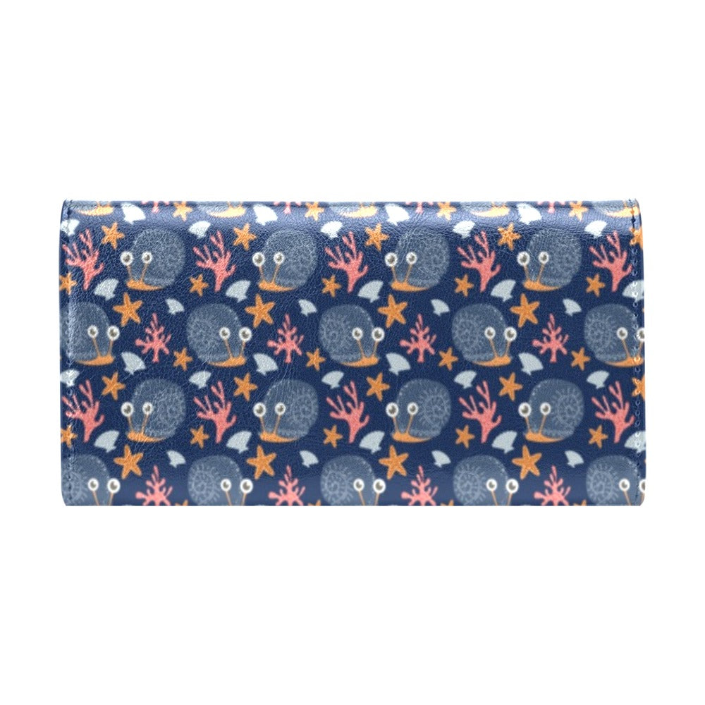 Snail Print Design LKS402 Women's Trifold Wallet