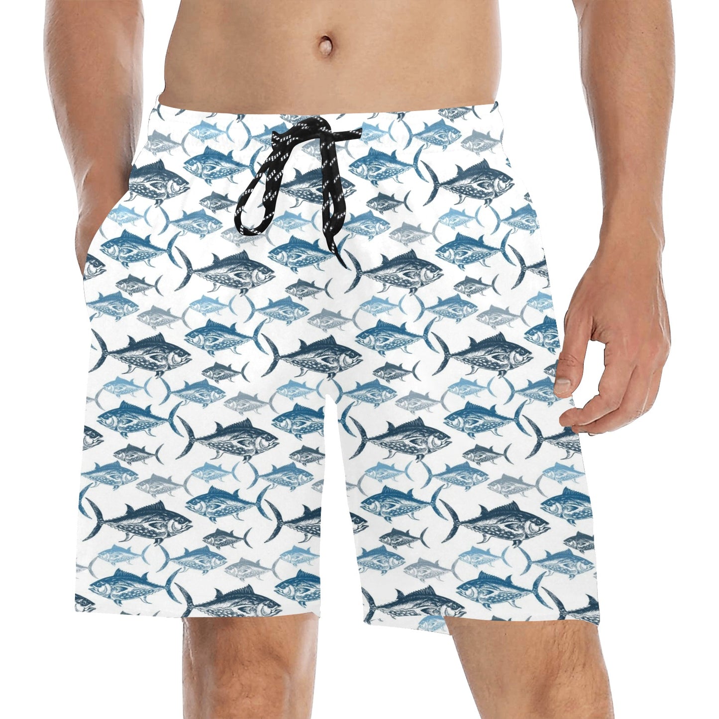 Tuna Fish Print Design LKS303 Men's Swim Trunks Beach Shorts