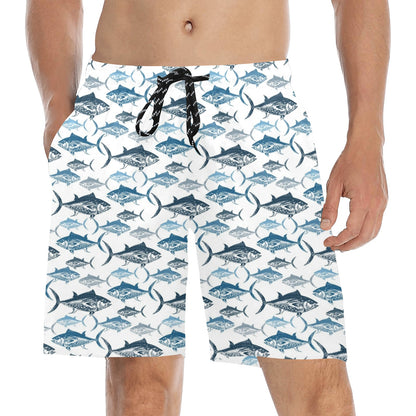 Tuna Fish Print Design LKS303 Men's Swim Trunks Beach Shorts