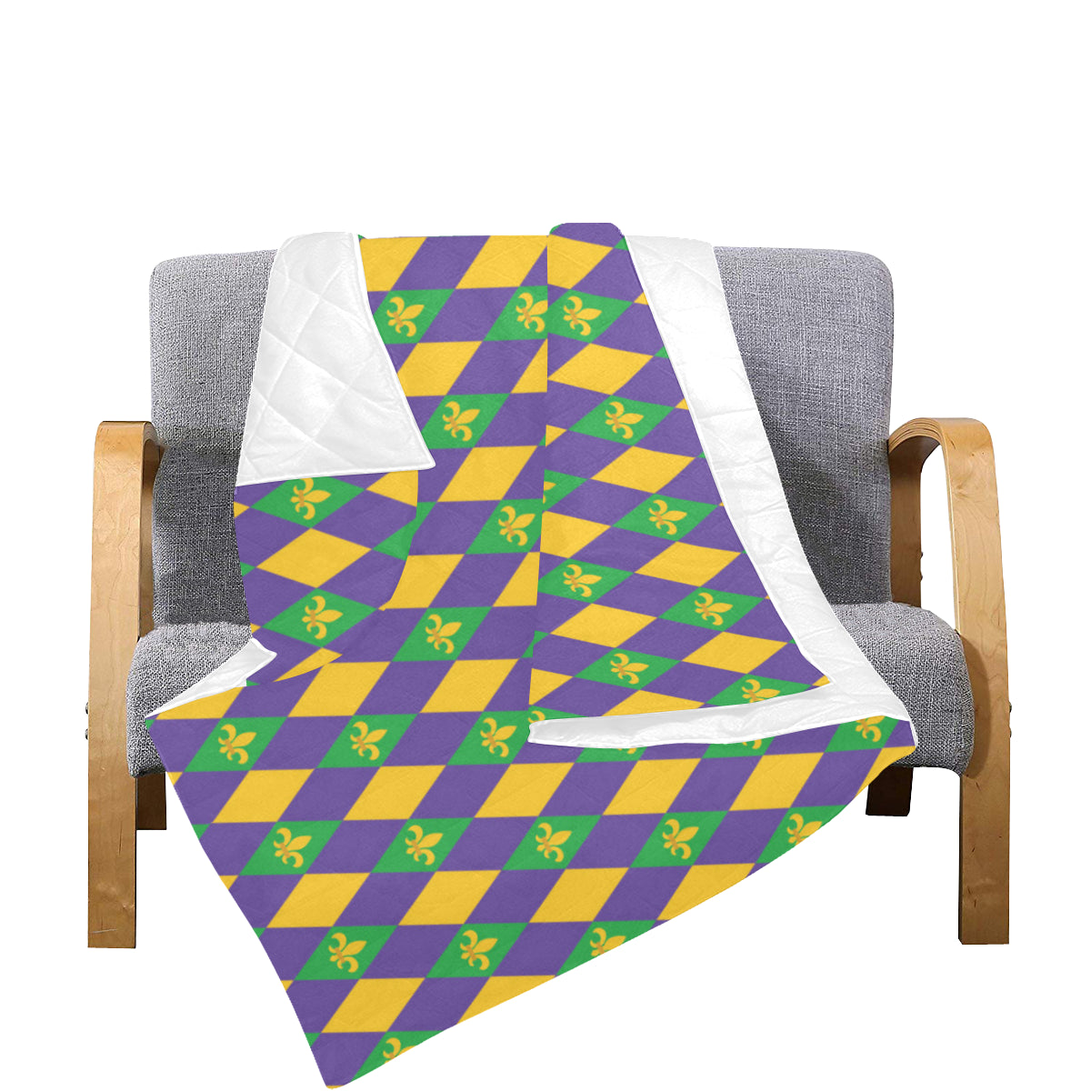 Mardi Gras Pattern Print Design 05 Premium Quilt