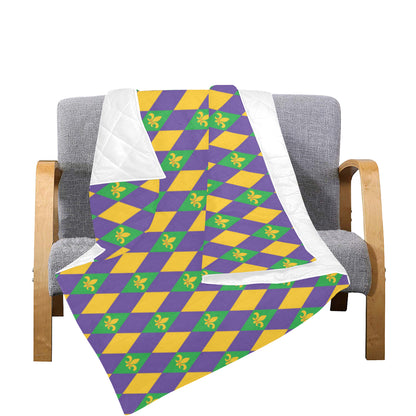 Mardi Gras Pattern Print Design 05 Premium Quilt