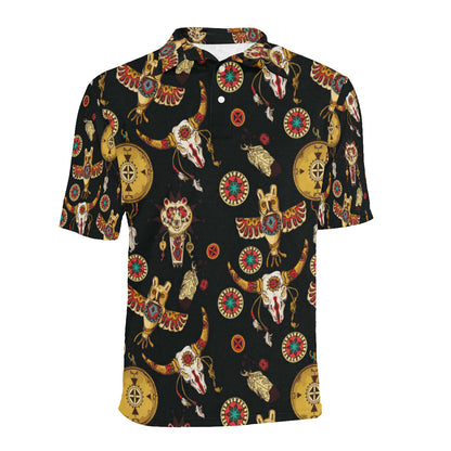 Native American Symbol Pattern Men Polo Shirt