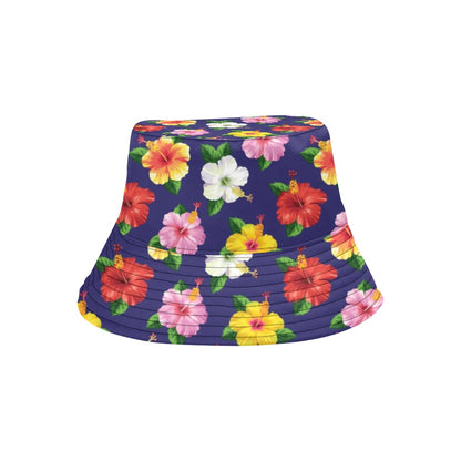 Hibiscus Colorful Print Design LKS301 Unisex Bucket Hat