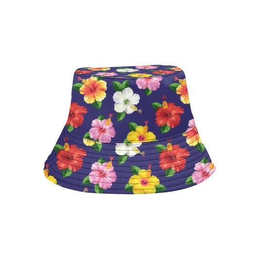 Hibiscus Colorful Print Design LKS301 Unisex Bucket Hat