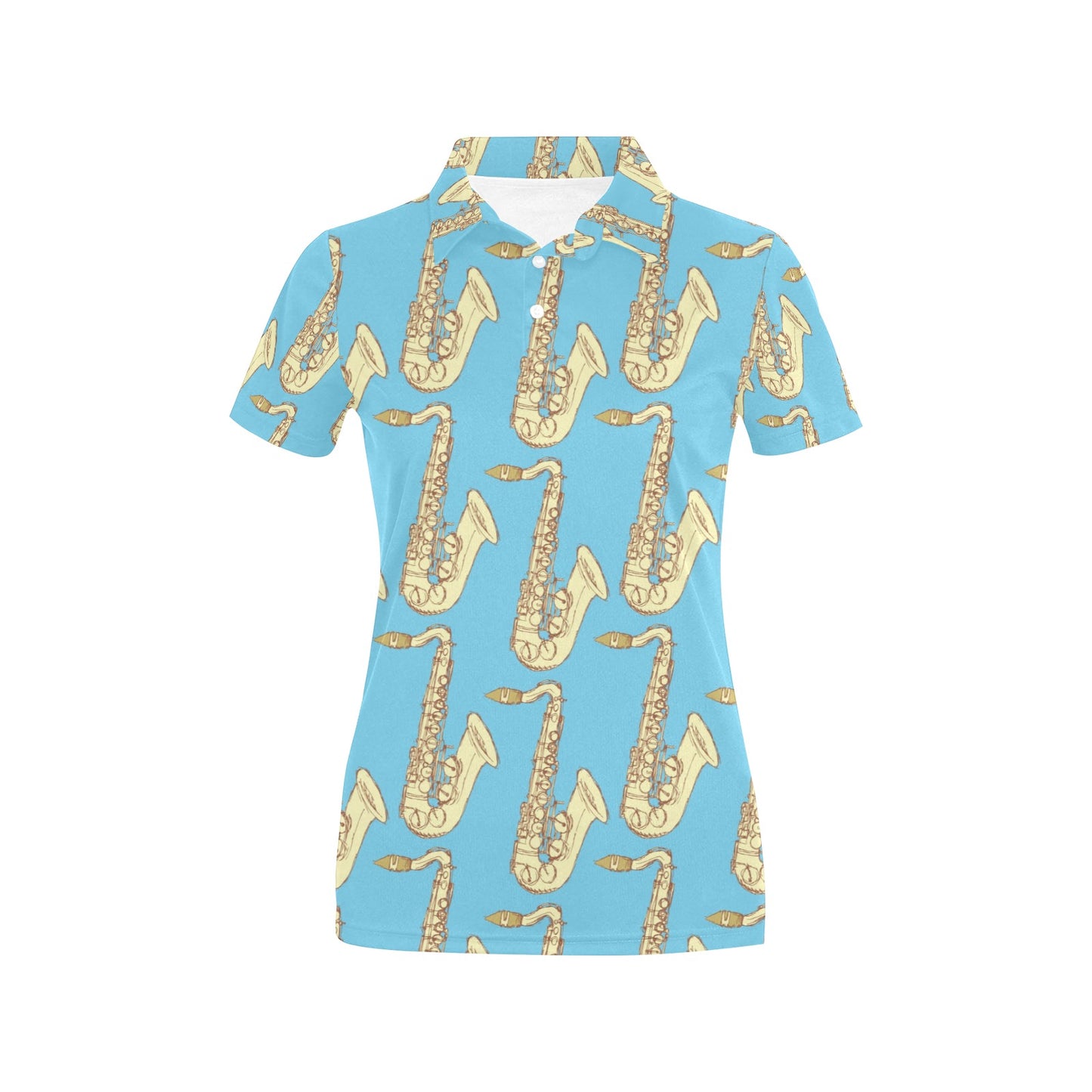 Saxophone Pattern Print Design 03 Women's Polo Shirt