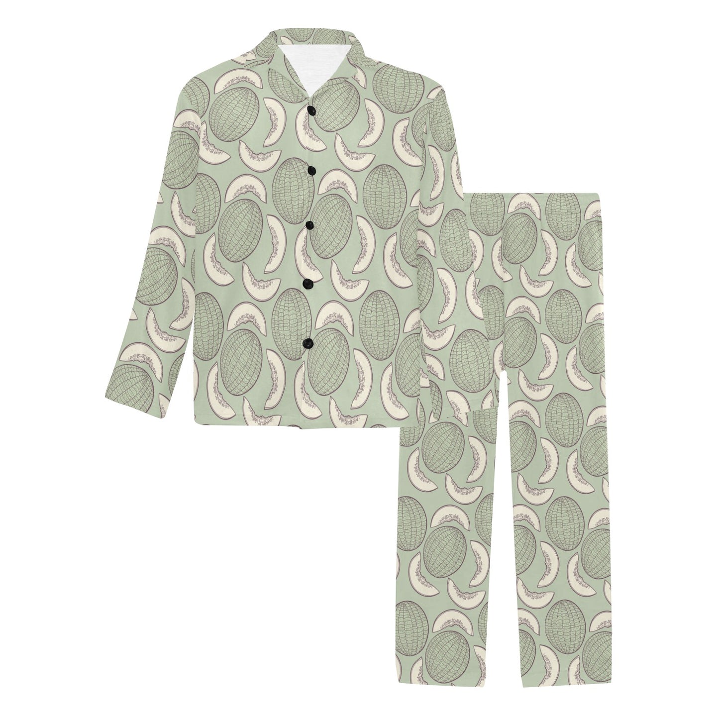 Cantaloupe Pattern Print Design 01 Men's Long Pajama Set