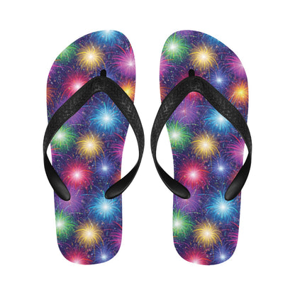 Firework Colorful Print Design LKS301 Flip Flops