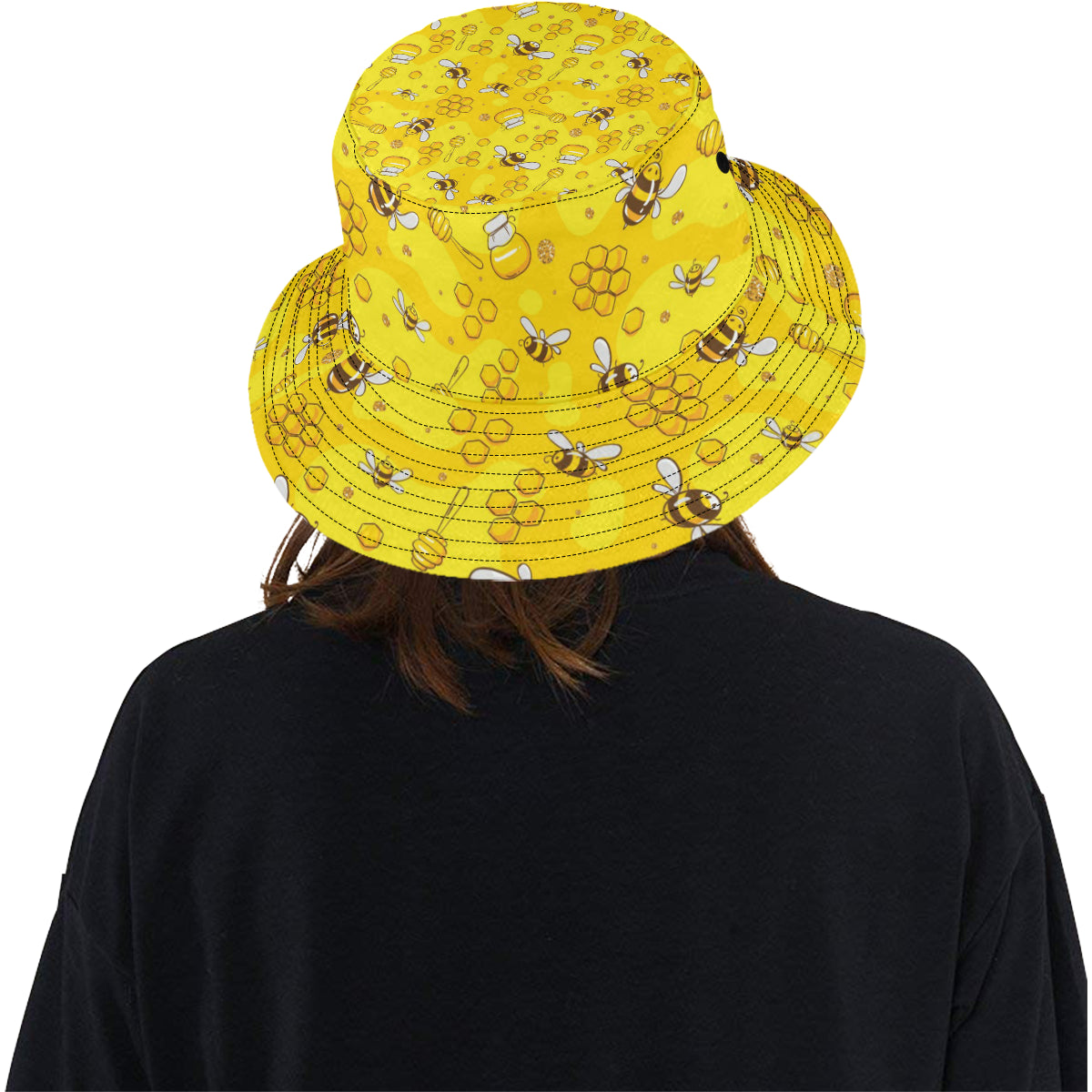 Bee Pattern Print Design BEE01 Unisex Bucket Hat