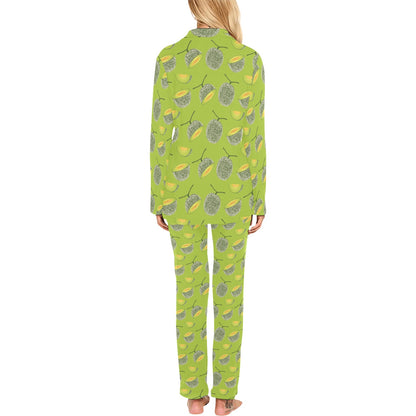 Cantaloupe Pattern Print Design 03 Women's Long Pajama Set