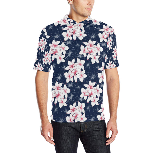 Plumeria Pattern Print Design PM017 Men Polo Shirt