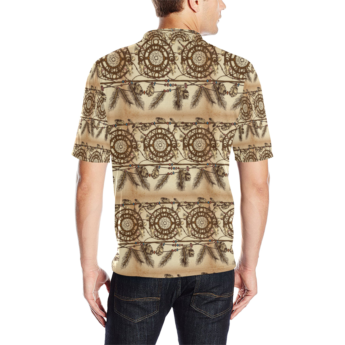 Dream catcher vintage native Men Polo Shirt
