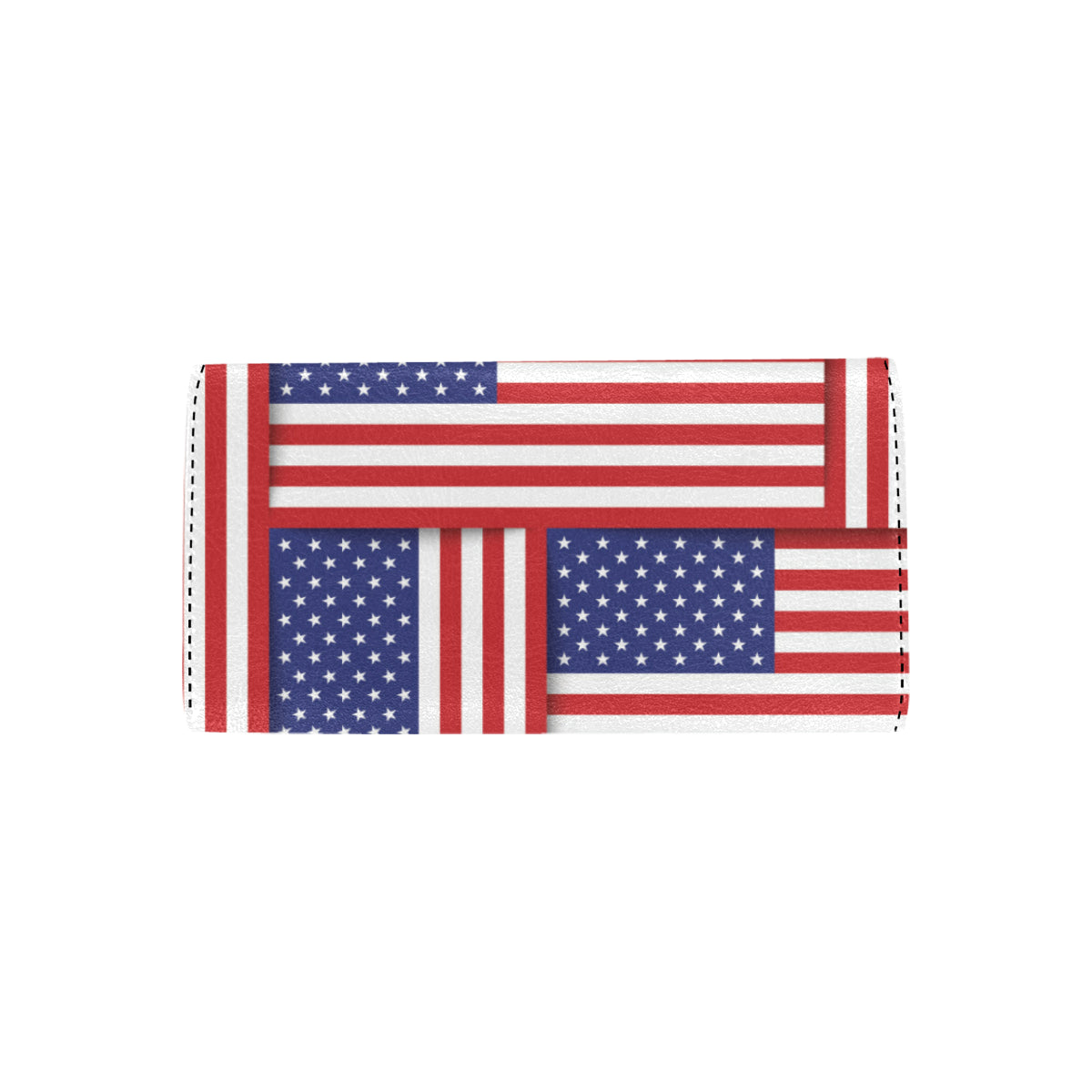 Patriotic US Flag Pattern Print Design A01 Women's Trifold Wallet