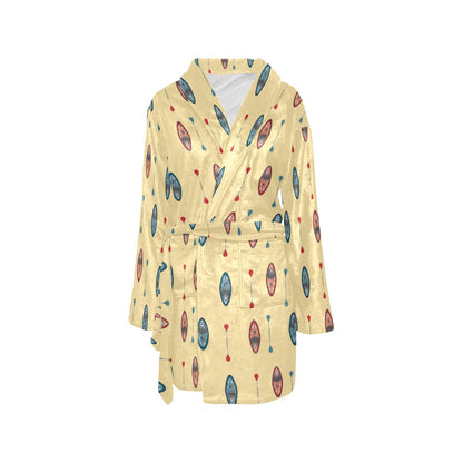 Kayak Pattern Print Design 02 Women's Fleece Robe