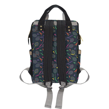 Badminton Pattern Print Design 04 Diaper Bag Backpack