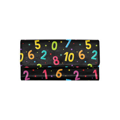 Number Pattern Print Design A04 Women's Trifold Wallet