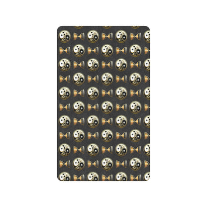 Yin Yang Skull Themed Design Print Rubber Doormat