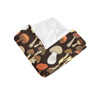 Mushroom Pattern Print Design A05 Premium Quilt