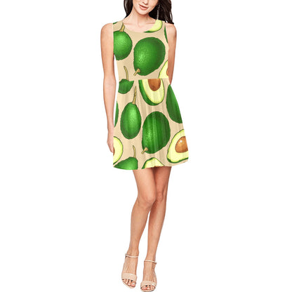 Avocado Pattern Print Design AC010 Sleeveless Dress