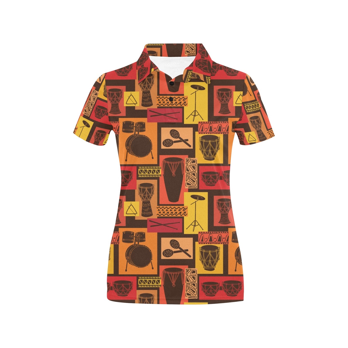 Percussion Pattern Print Design 02 Women's Polo Shirt