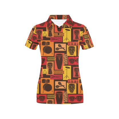 Percussion Pattern Print Design 02 Women's Polo Shirt
