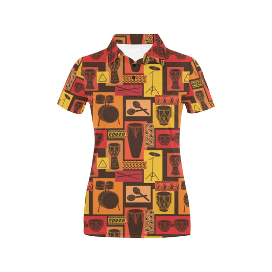 Percussion Pattern Print Design 02 Women's Polo Shirt