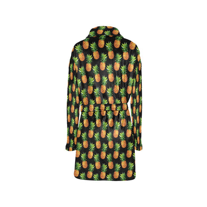Pineapple Cute Print Design Pattern Women's Fleece Robe