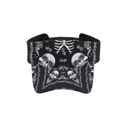 Bandana Skull Black White Print Design LKS306 Unisex Sun Visor