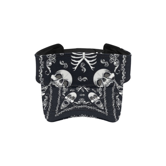 Bandana Skull Black White Print Design LKS306 Unisex Sun Visor