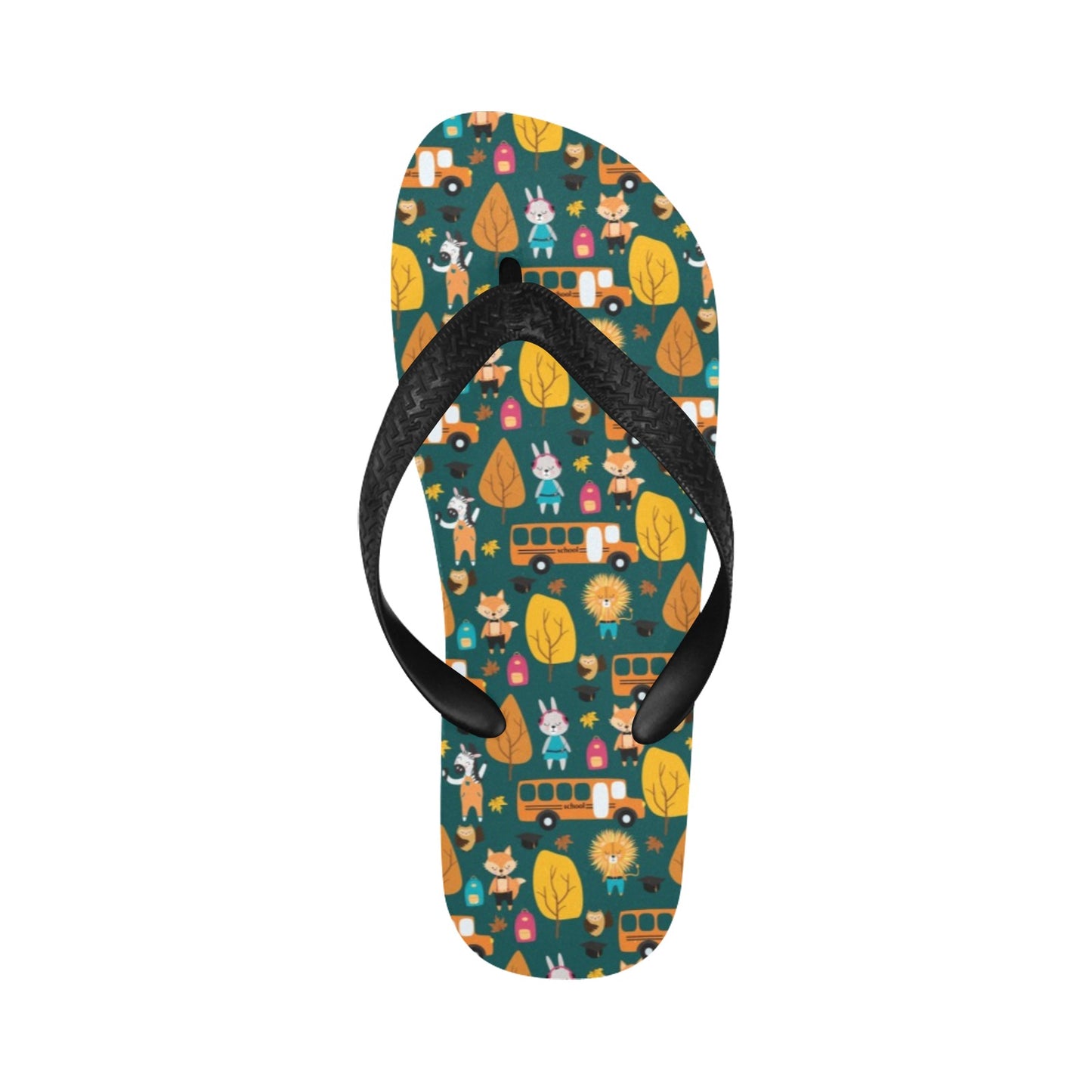 School Bus Print Design LKS309 Flip Flops