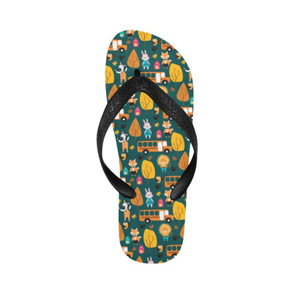 School Bus Print Design LKS309 Flip Flops